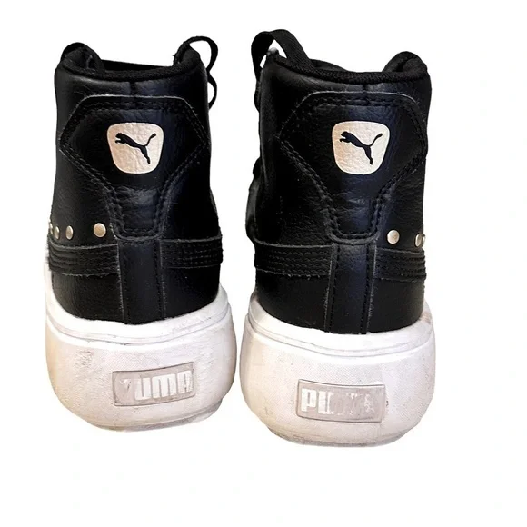 Puma Kids Kaia Stud Mid Platform Sneaker Black/Black Size 4​​​​​​​ - Picture 5 of 9